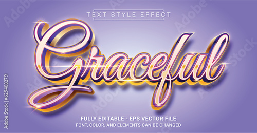 Graceful Text Style Effect. Editable Graphic Text Template.