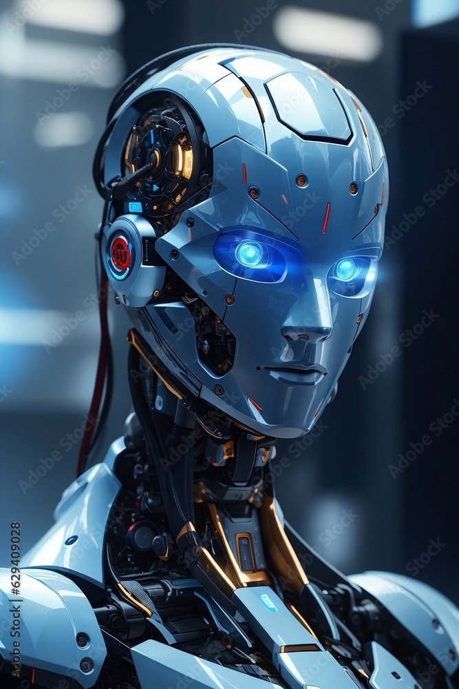 Fototapeta premium robot cyborg soldier