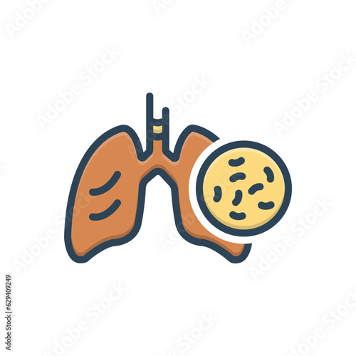 Color illustration icon for tb  tuberculosis
