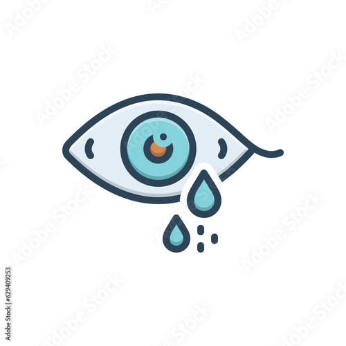 Color illustration icon for tears