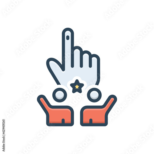 Color illustration icon for voters