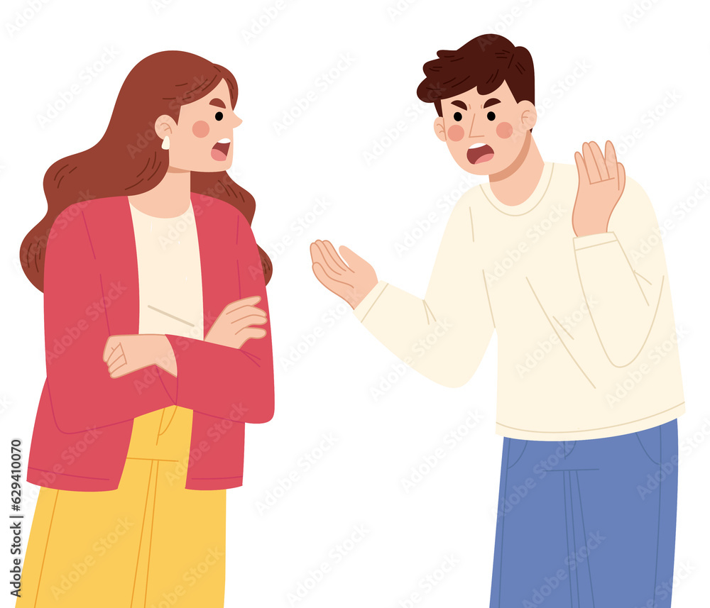 Illustration of a couple arguing Illustration of a couple arguing