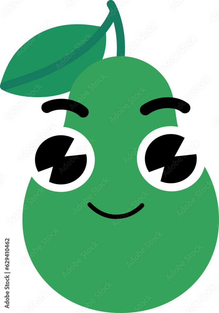 Naklejka premium Avocado Face Smile