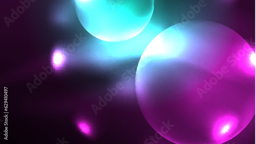 Circles with bright neon shiny light effects, abstract background wallpaper design