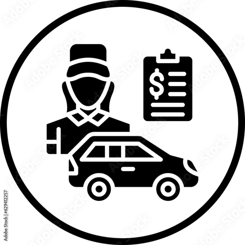 Vector Design Car Saleswoman Icon Style