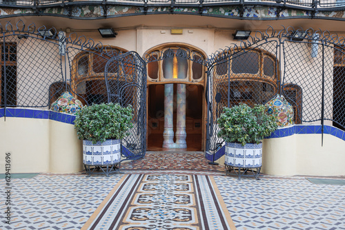Interior of Famous Casa Batllo in Barcelona - Terrace Access Door, Spain photo