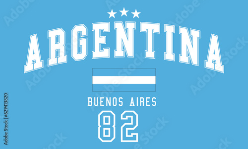 Argentina flag with jersey graphic element  Illustration template design tee shirt vector