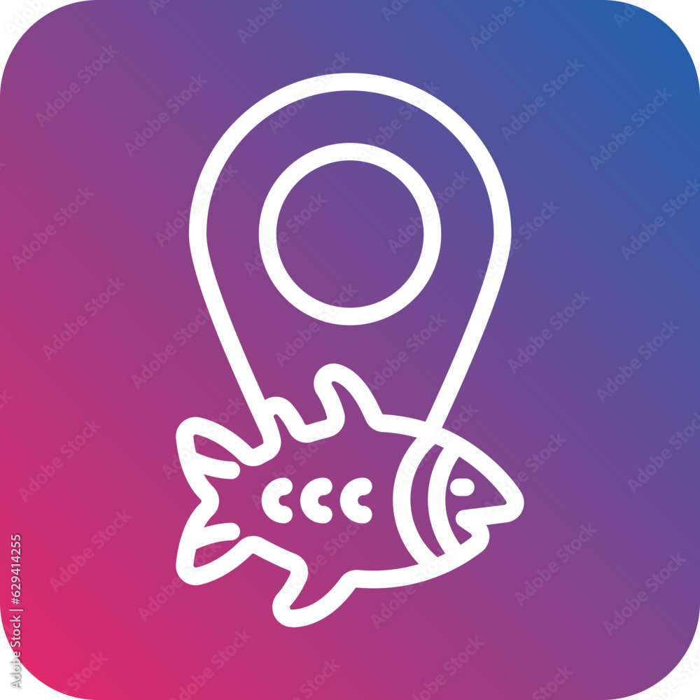 Vector Design Fishing Destinations Icon Style