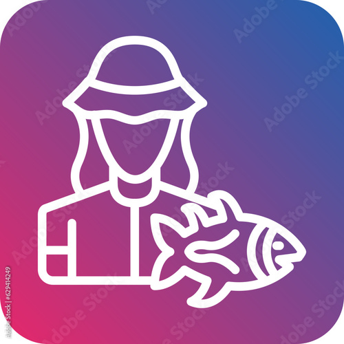 Vector Design Fisherwoman Icon Style