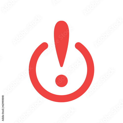 red minimal exclamation point round icon. concept of big error or failure shape and ui element. flat simple style simple attentive logotype graphic web minimal design isolated on white background