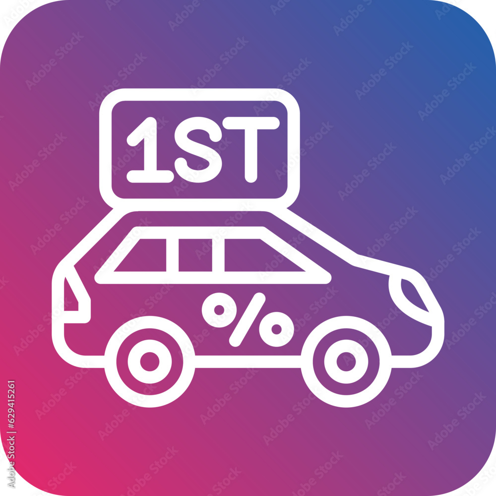 Vector Design First Car Discount Icon Style Vector Design First Car Discount Icon Style