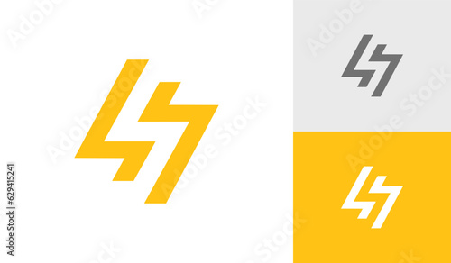 Simple abstract thunderbolt logo design