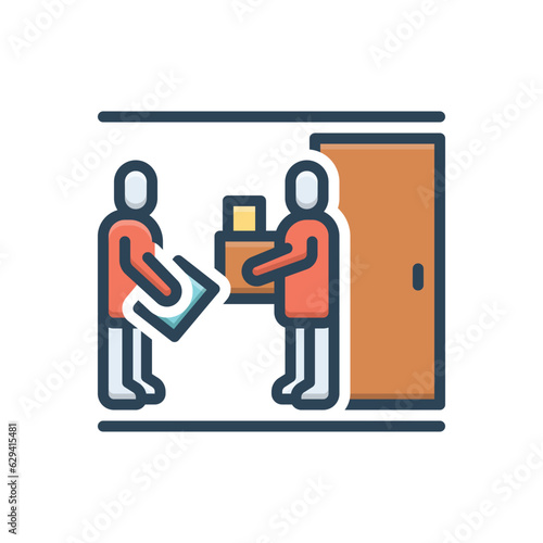 Color illustration icon for receives