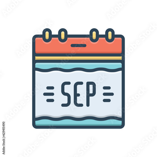 Color illustration icon for sep calendar
