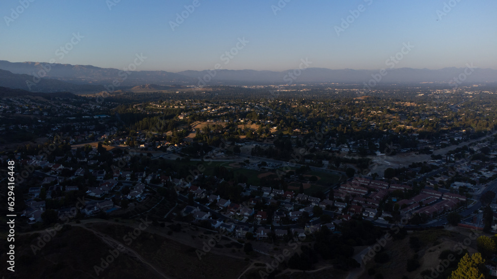 Aerial View of Calabasas and San Fernando Valley, Los Angeles County