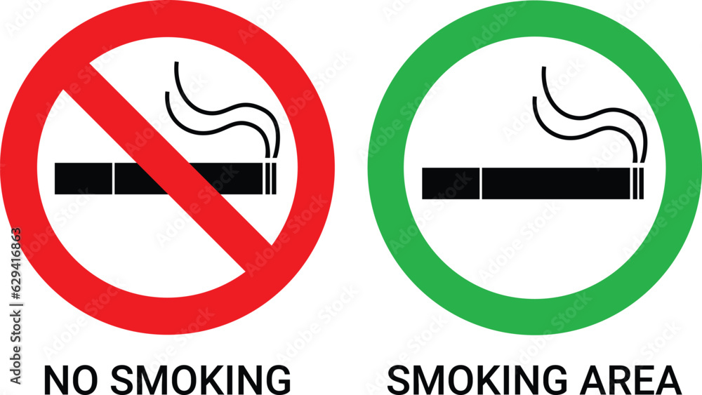 no smoking sign and smoking area sign vector no smoking sign and smoking area sign vector