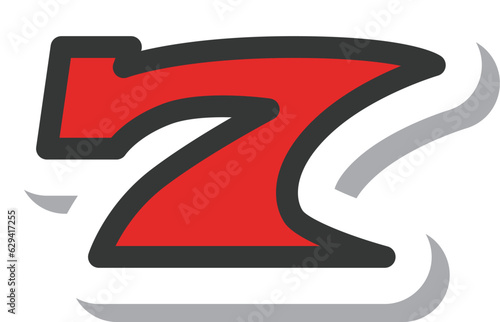 ステッカー風シンプル娯楽関連の単品アイコン　セブン