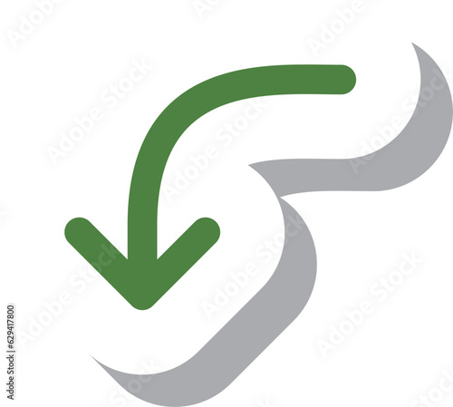 ステッカー風シンプルビジネス単品アイコン　線矢印