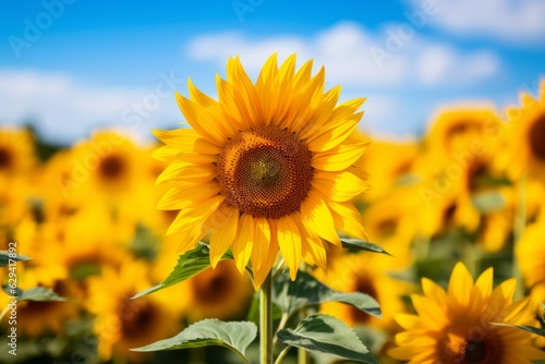  Sunflower Field In Full Bloom, Generative AI