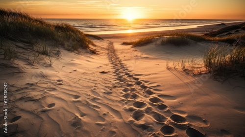 A breathtaking beach at dawn photo