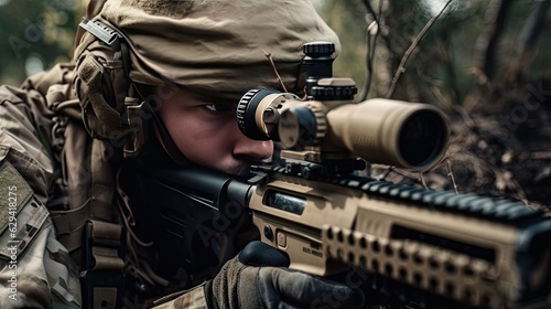 A close-up shot of a Navy SEAL sniper photo