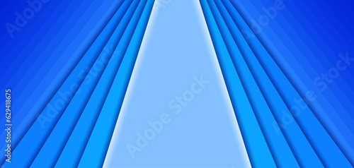 Geometric shapes on abstract blue background.
