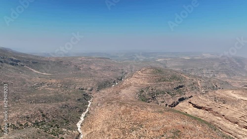 Aerial Orbit On Diksam Plateau - Elevated Limestone Landscape In Socotra, Yemen. photo