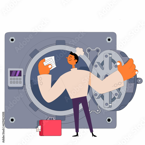 man and person vault recipe design working flat design 