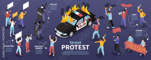Isometric Protest Infographic