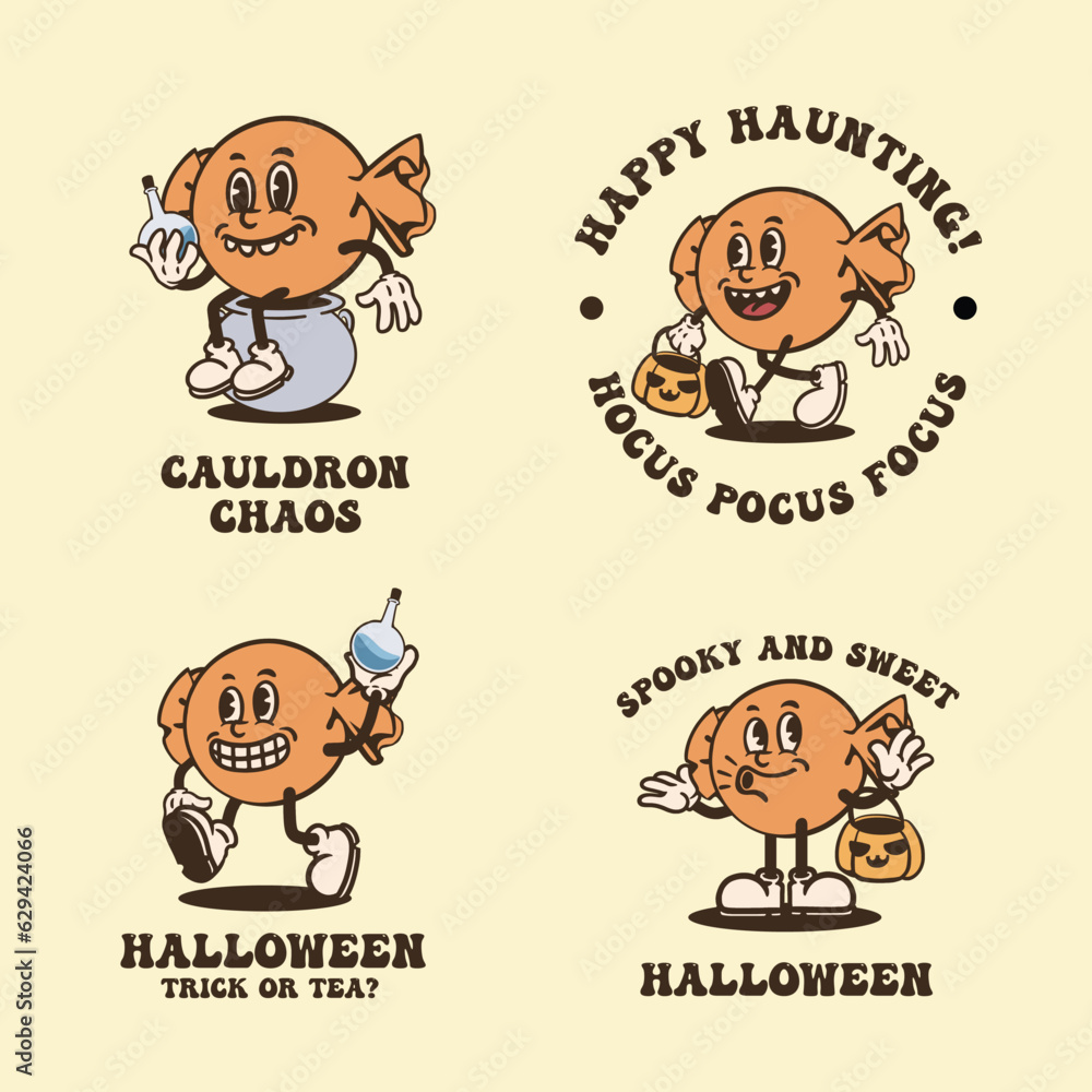 Halloween candy vintage cartoon