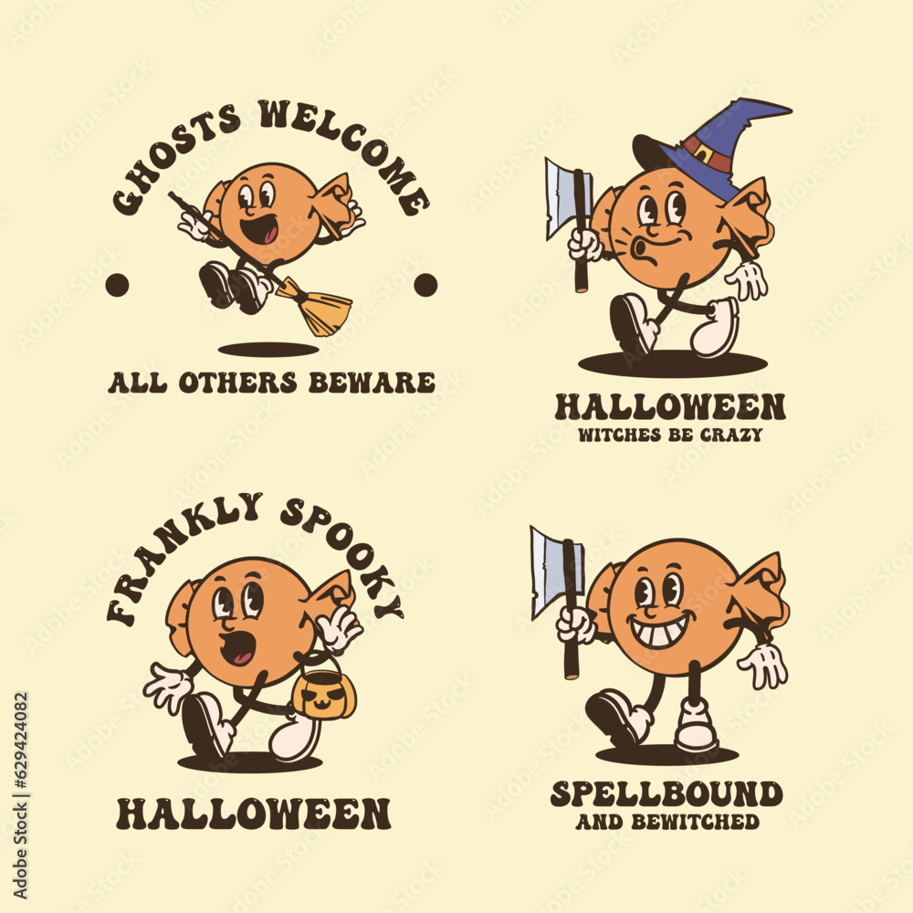 Halloween candy vintage cartoon