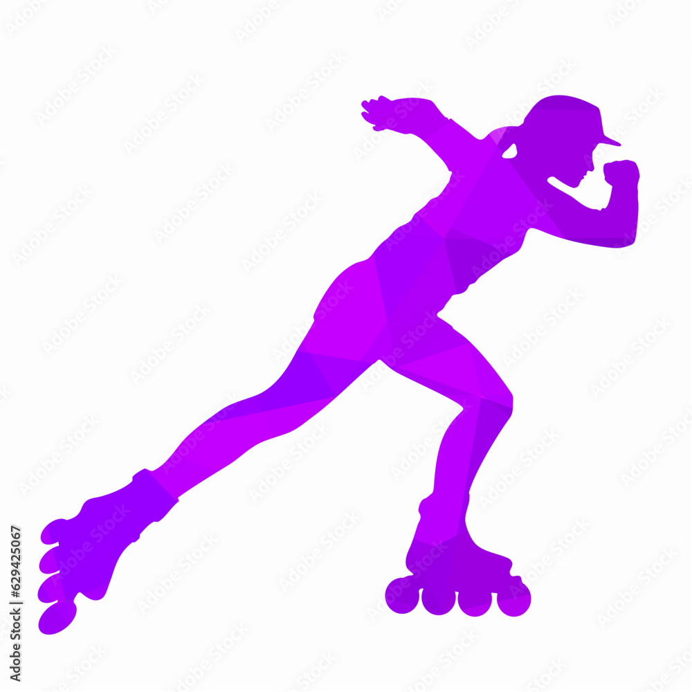 illustration inline skater. vector drawing