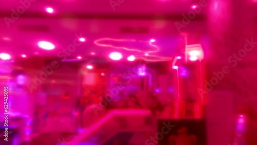 Pink neon blur game center game arcade fun energitic area photo