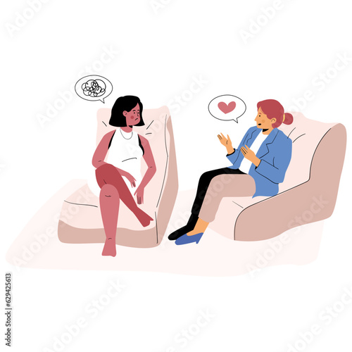 Mental Health Counselor  2D Color Illustrations