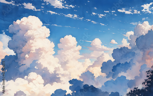 青空と雲のイラスト © Rummy & Rummy