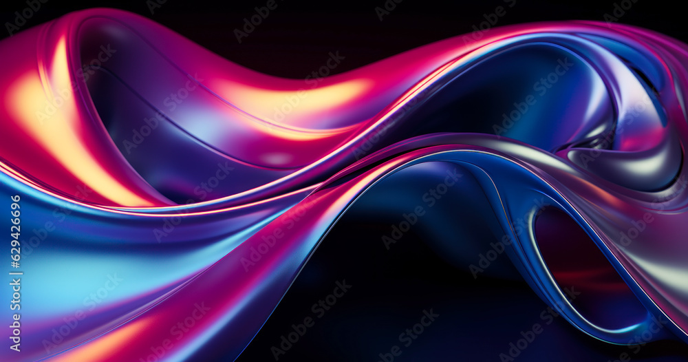 Abstract fluid 3d render holographic iridescent neon curved wave in motion dark background. Gradient design element for banners, backgrounds, wallpapers and covers Abstract fluid 3d render holographic iridescent neon curved wave in motion dark background. Gradient design element for banners, backgrounds, wallpapers and covers