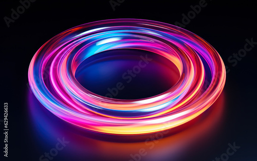Abstract 3d render of light emitter glass with iridescent holographic neon vibrant gradient texture. Design element for banner, background, wallpaper, header, poster or cover
