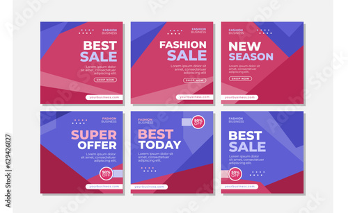 Fashion business social media posts template