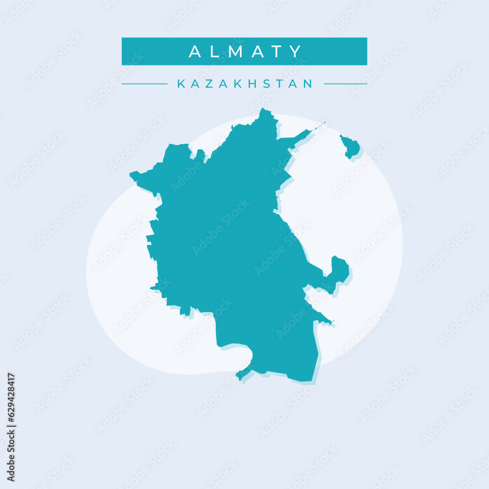 Vector illustration vector of Almaty map Kazakhstan