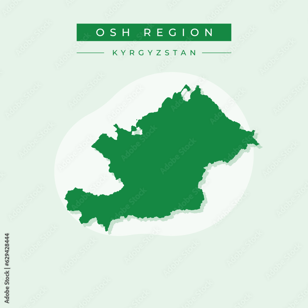 Vector illustration vector of Osh Region map Kyrgyzstan