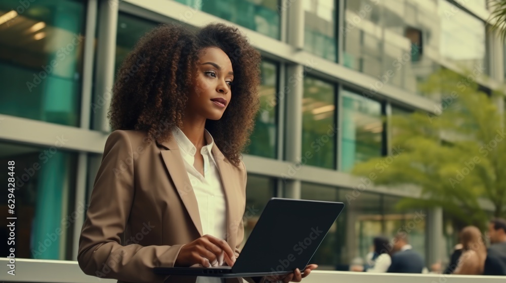 A businesswoman is working with her laptop at her office. A businesswoman is working with her laptop at her office.