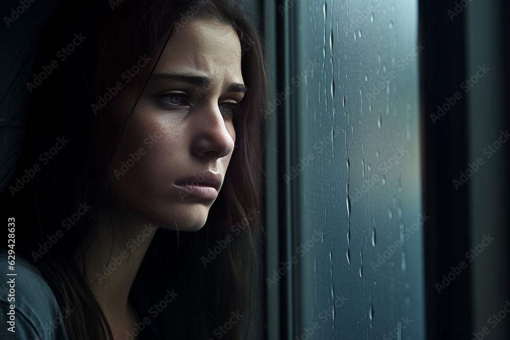 photograph of sad woman face generative ai photograph of sad woman face generative ai