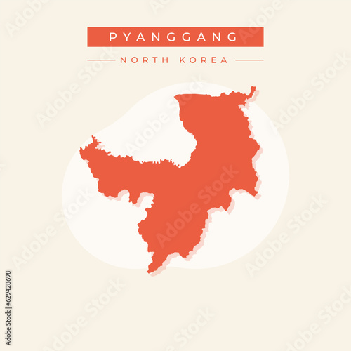 Vector illustration vector of Ryanggang map North Korea photo