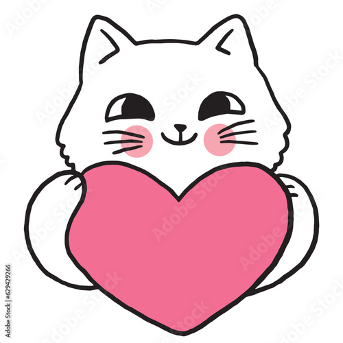 Cartoon cute character funny cat vector.