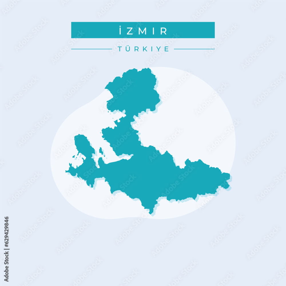 Vector illustration vector of İzmir map Turkey