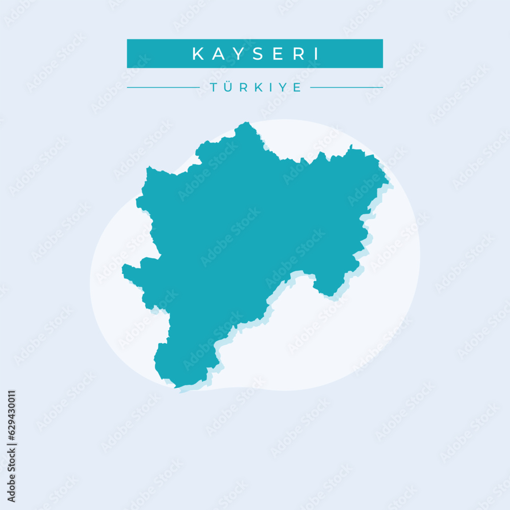 Vector illustration vector of Kayseri map Turkey