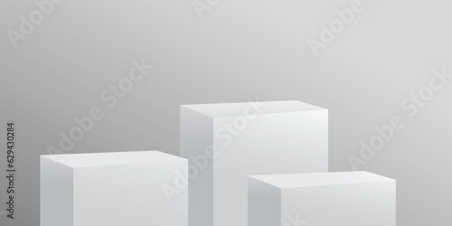 White product display stage platform background Vector