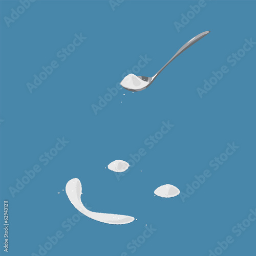 砂糖で描いたにっこりのアイソメトリックベクターイラスト