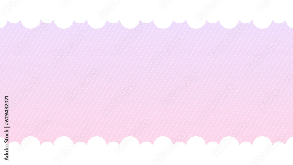 淡いピンク色のゆめかわ雲とストライプの背景素材 16:9 淡いピンク色のゆめかわ雲とストライプの背景素材 16:9