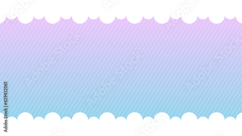 ゆめかわ雲とストライプの背景素材　16：9